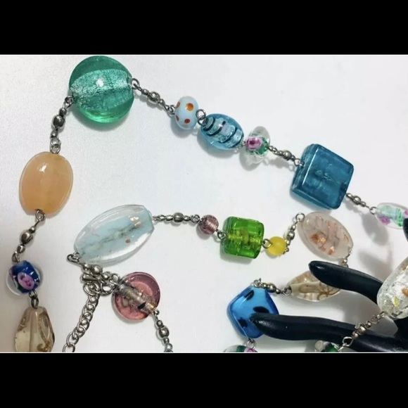 Premier Designs "Venetian" Murano Glass Artisan Glass Bead Statement Necklace - Picture 9 of 13